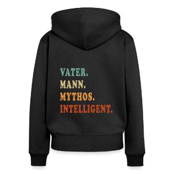 Mythe du père intelligent - Sweat à capuche zippé Premium bio Femme - noir - Dos - Julia (174cm)