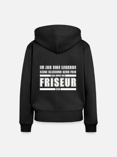 Friseur Beruf - Frauen Premium Bio Zip Hoodie - Schwarz