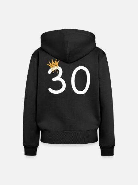 30 - Frauen Premium Bio Zip Hoodie - Schwarz