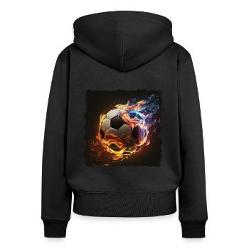 Football Fire Flame - Women's Premium Organic Zip Hoodie - black - Back - Julia (174cm)