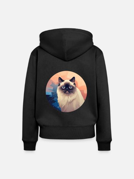 Himalayan cat - Frauen Premium Bio Zip Hoodie - Schwarz