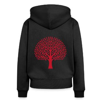 Tree - Women's Premium Organic Zip Hoodie - black - Back - Julia (174cm)