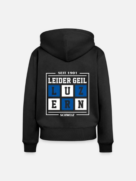 Luzern - Frauen Premium Bio Zip Hoodie - Schwarz