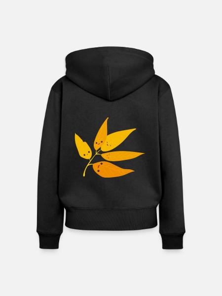 Esche Kawaii - Frauen Premium Bio Zip Hoodie - Schwarz
