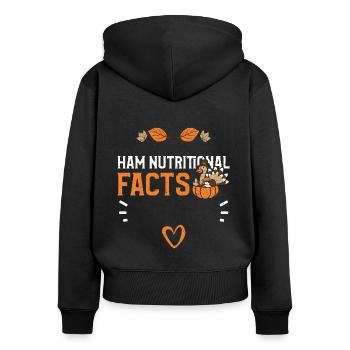 Valeurs nutritives du jambon - Sweat à capuche zippé Premium bio Femme - noir - Dos - Julia (174cm)