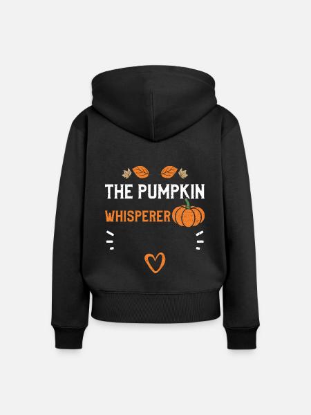 The Pumpkin Whisperer - Pumpkin - Frauen Premium Bio Zip Hoodie - Schwarz
