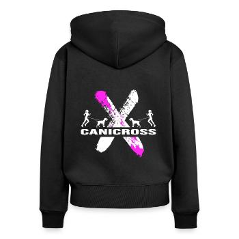 Canicross dogrun canicross-girl running with dog - Women's Premium Organic Zip Hoodie - black - Back - Julia (174cm)