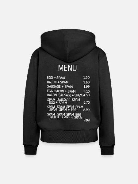 Besonders absurde Speisekarte - Frauen Premium Bio Zip Hoodie - Schwarz