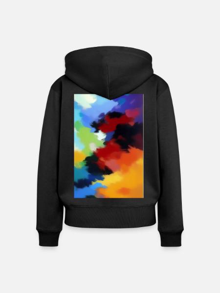 Malerei Muster - Frauen Premium Bio Zip Hoodie - Schwarz