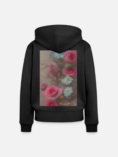 Blumen Kunst - Frauen Premium Bio Zip Hoodie - Schwarz