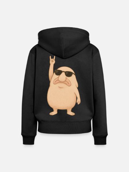 Blobfisch Rockt - Frauen Premium Bio Zip Hoodie - Schwarz
