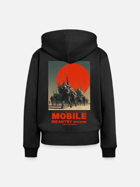 Mobile Infantry - Frauen Premium Bio Zip Hoodie - Schwarz