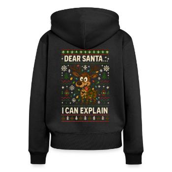 Weihnachten Spruch Xmas Lustig Witzig Humor - Frauen Premium Bio Zip Hoodie - Schwarz - Hinten - Julia (174cm)