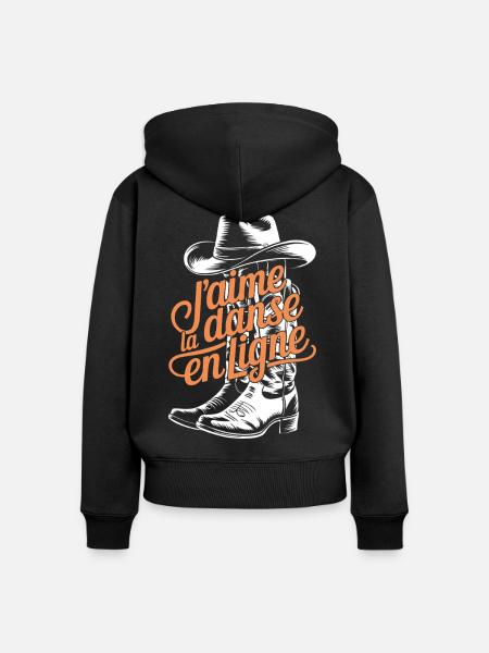 Cowboy Chic Line Dance - Frauen Premium Bio Zip Hoodie - Schwarz