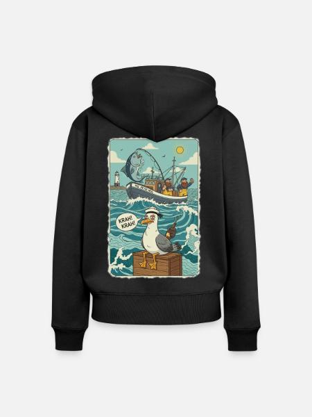 Hochseeangler - Frauen Premium Bio Zip Hoodie - Schwarz