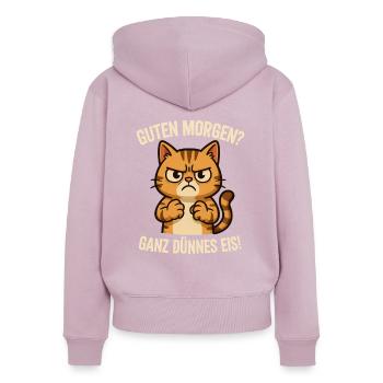 Guten Morgen Ganz dünnes Eis - Frauen Premium Bio Zip Hoodie - Altrosa - Hinten - Julia (174cm)