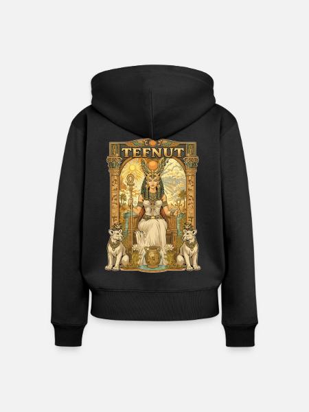 TEFNUT-Thron - Frauen Premium Bio Zip Hoodie - Schwarz