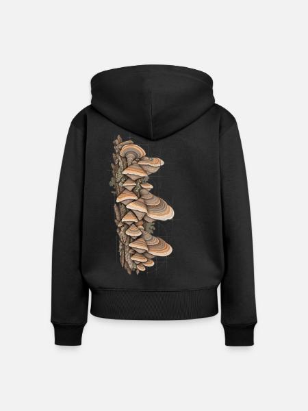 Bracket Study Farbpilz-Tee - Frauen Premium Bio Zip Hoodie - Schwarz