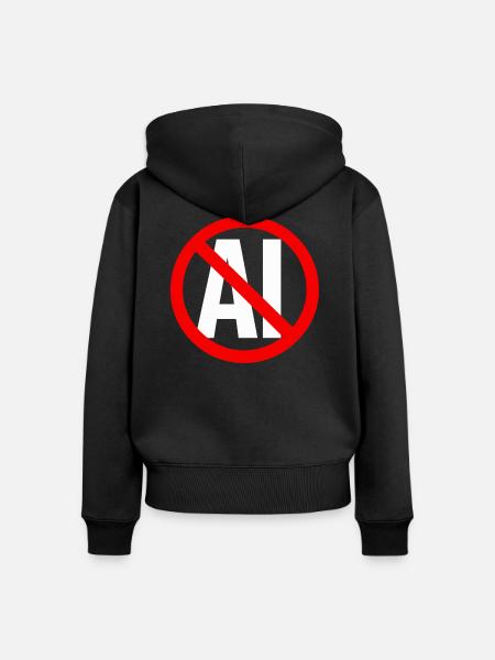 Anti-KI-Schleim - Frauen Premium Bio Zip Hoodie - Schwarz