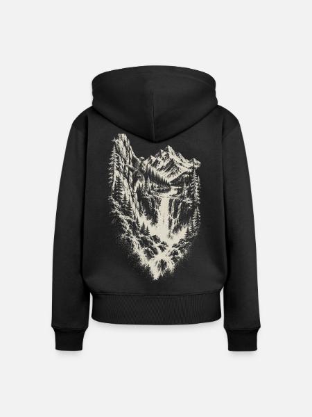 Klettern Alpinklettern Kletterer Geschenk - Frauen Premium Bio Zip Hoodie - Schwarz