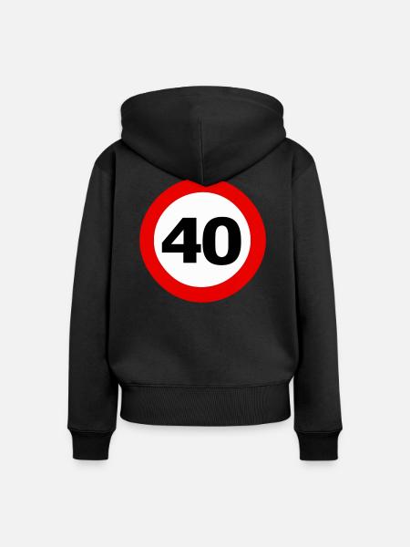 Verkehrsschild_40_auf_transparentem_Hintergrund - Frauen Premium Bio Zip Hoodie - Schwarz