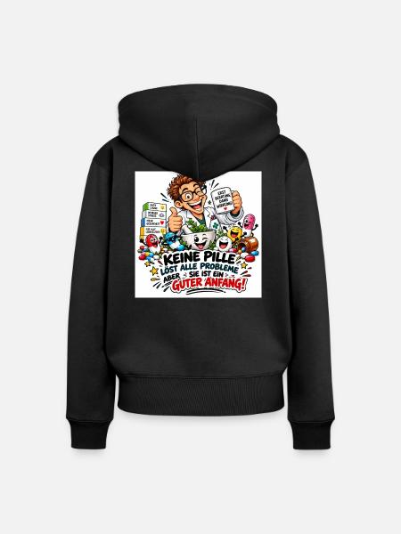 Pillenwitz: Guter Anfang - Frauen Premium Bio Zip Hoodie - Schwarz