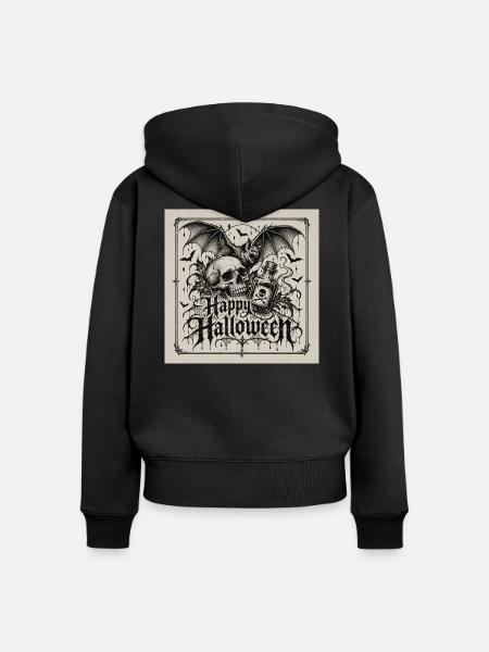 Happy Halloween gothic Style - Frauen Premium Bio Zip Hoodie - Schwarz