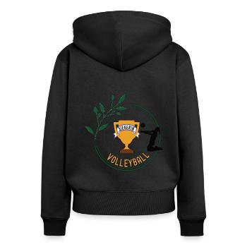 Volleyball Siegerin Volleyballerin Spielerin Sieg - Frauen Premium Bio Zip Hoodie - Schwarz - Hinten - Julia (174cm)