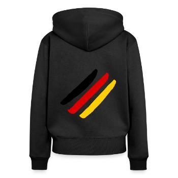 German Flag - Style Stripes - Women's Premium Organic Zip Hoodie - black - Back - Julia (174cm)