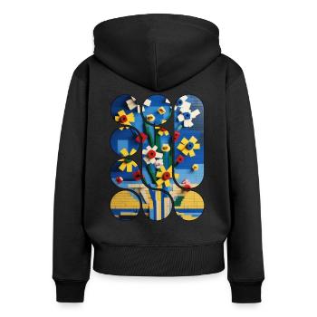 60X90 CM INLAID PATTERN ART 60 x 90 cm 6 - Women's Premium Organic Zip Hoodie - black - Back - Julia (174cm)