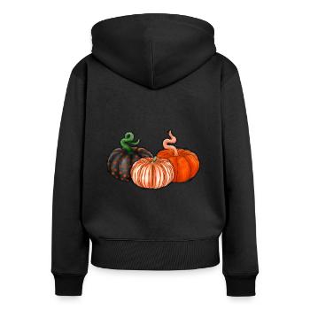 Citrouille - Sweat à capuche zippé Premium bio Femme - noir - Dos - Julia (174cm)