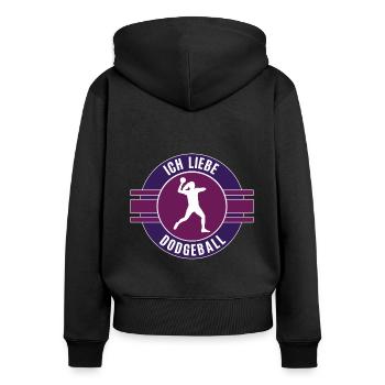 Dodgeballerin Ich liebe Dodgeball Spielerin Sport - Frauen Premium Bio Zip Hoodie - Schwarz - Hinten - Julia (174cm)