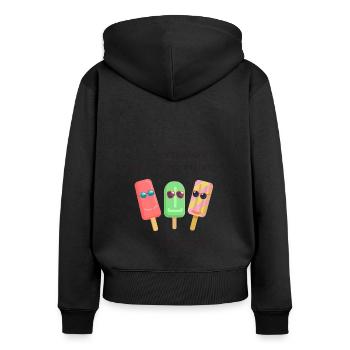 Summer Ice Cream Funny Stay Cool Sunglasses - Women's Premium Organic Zip Hoodie - black - Back - Julia (174cm)
