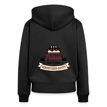 Polierin Geburtstag Bauleitung Geburtstagsgeschenk - Frauen Premium Bio Zip Hoodie - Schwarz - Hinten - Julia (174cm)