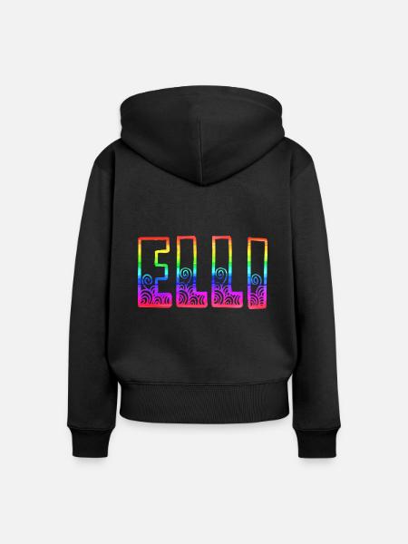 elli rs regenbogen - Frauen Premium Bio Zip Hoodie - Schwarz
