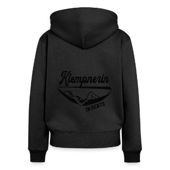 Klempnerin Rente Rentnerin Sanitär Installateurin - Frauen Premium Bio Zip Hoodie - Schwarz - Hinten - Julia (174cm)