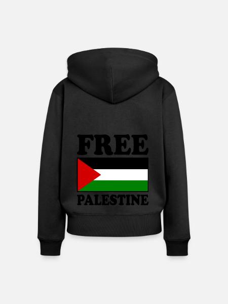 Free palestine - Premium økologisk hoodie med lynlås til kvinder - sort