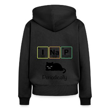 I Nap Cat Periodic Table Teacher T Shirt Gift - Women's Premium Organic Zip Hoodie - black - Back - Julia (174cm)