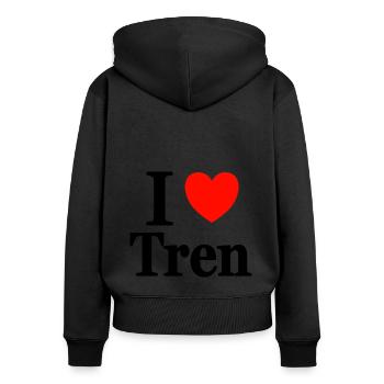 I Love Tren Bodybuilding Bodybuilder kraftsportler - Frauen Premium Bio Zip Hoodie - Schwarz - Hinten - Julia (174cm)