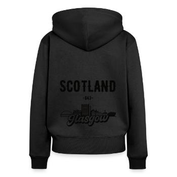 Glasgow Scotland Home Gift - Women's Premium Organic Zip Hoodie - black - Back - Julia (174cm)