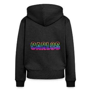 Carlos RS Rainbow - Women's Premium Organic Zip Hoodie - black - Back - Julia (174cm)