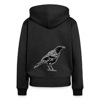 Crow - Women's Premium Organic Zip Hoodie - black - Back - Julia (174cm)