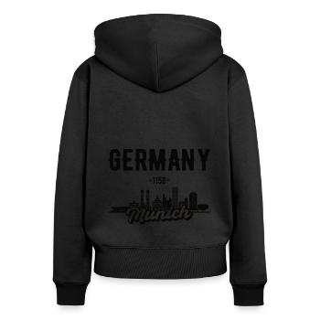 Munich Germany Home Gift - Women's Premium Organic Zip Hoodie - black - Back - Julia (174cm)