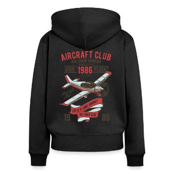 Aircraft Club Pilots Air Show Design Sky Rider - Women's Premium Organic Zip Hoodie - black - Back - Julia (174cm)