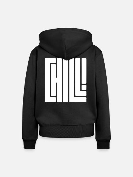 Chill - Frauen Premium Bio Zip Hoodie - Schwarz
