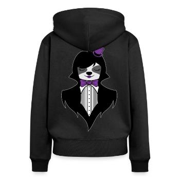 GOTHIC FAULTIER GRUFTI GOTH SLOTH GOTHIC ÄSTHETIK - Frauen Premium Bio Zip Hoodie - Schwarz - Hinten - Julia (174cm)