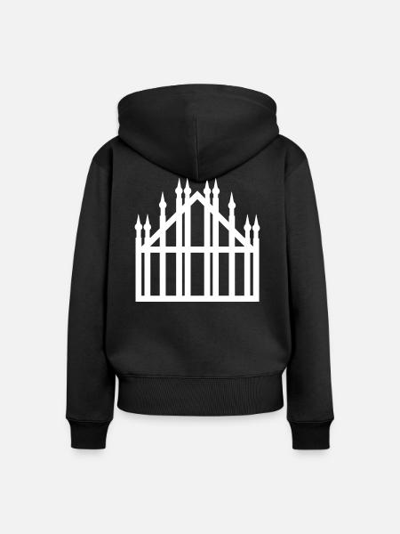 Dom von Mailand - Frauen Premium Bio Zip Hoodie - Schwarz