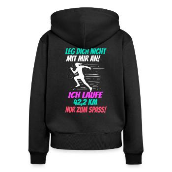 Marathon runner marathon runner running - Women's Premium Organic Zip Hoodie - black - Back - Julia (174cm)