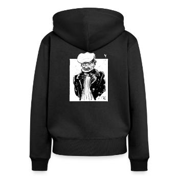 Street Art Lovers Grandpa Grandpa Bintage T-Shirt - Women's Premium Organic Zip Hoodie - black - Back - Julia (174cm)