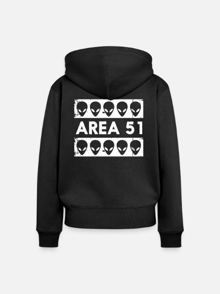 AREA 51 - Frauen Premium Bio Zip Hoodie - Schwarz